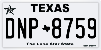 TX license plate DNP8759