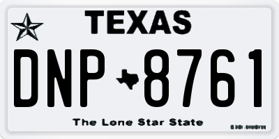 TX license plate DNP8761