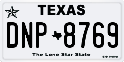 TX license plate DNP8769
