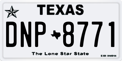 TX license plate DNP8771