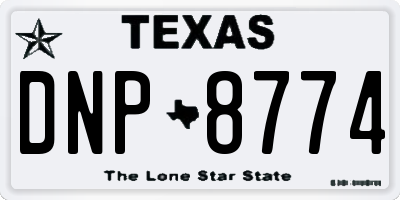 TX license plate DNP8774