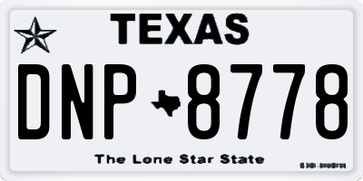TX license plate DNP8778