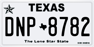 TX license plate DNP8782