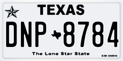 TX license plate DNP8784