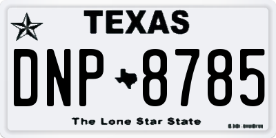TX license plate DNP8785