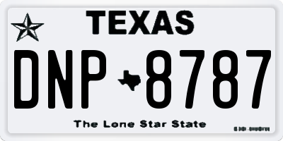 TX license plate DNP8787