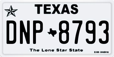 TX license plate DNP8793