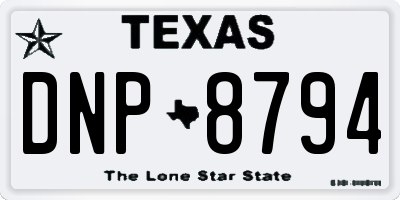 TX license plate DNP8794