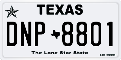 TX license plate DNP8801