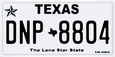 TX license plate DNP8804
