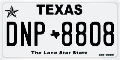 TX license plate DNP8808