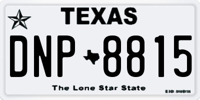 TX license plate DNP8815