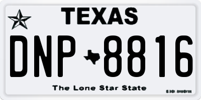 TX license plate DNP8816