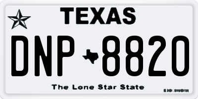TX license plate DNP8820