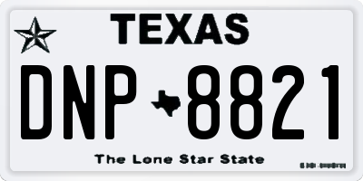 TX license plate DNP8821