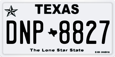 TX license plate DNP8827