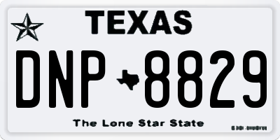 TX license plate DNP8829
