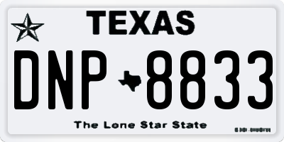 TX license plate DNP8833