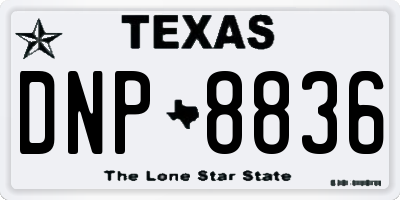 TX license plate DNP8836