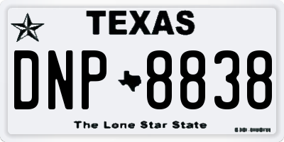 TX license plate DNP8838