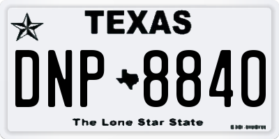 TX license plate DNP8840