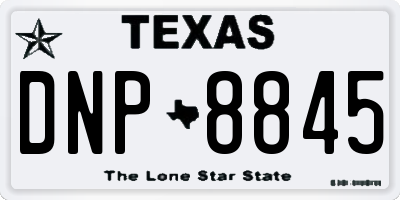 TX license plate DNP8845
