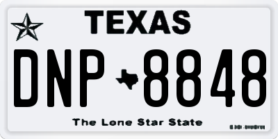 TX license plate DNP8848