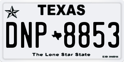 TX license plate DNP8853