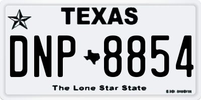 TX license plate DNP8854