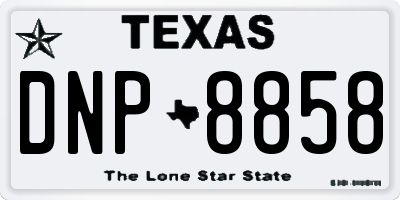 TX license plate DNP8858
