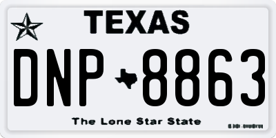 TX license plate DNP8863