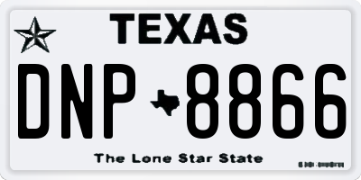 TX license plate DNP8866