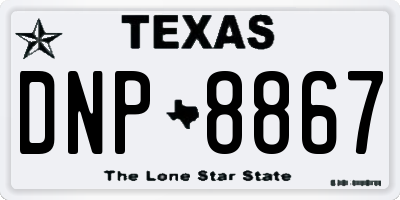 TX license plate DNP8867