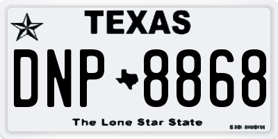 TX license plate DNP8868