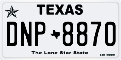 TX license plate DNP8870