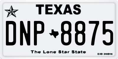TX license plate DNP8875