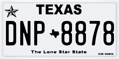 TX license plate DNP8878