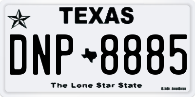TX license plate DNP8885