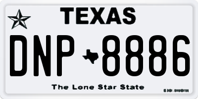 TX license plate DNP8886