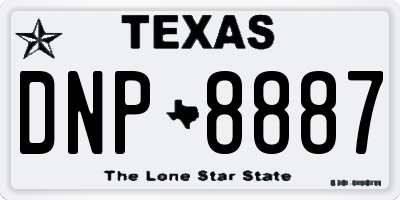 TX license plate DNP8887