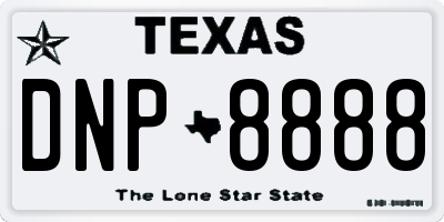 TX license plate DNP8888