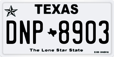 TX license plate DNP8903