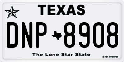 TX license plate DNP8908