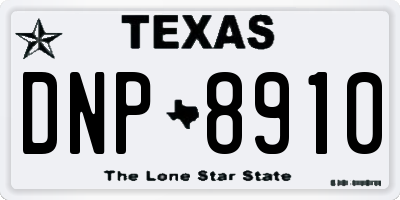 TX license plate DNP8910
