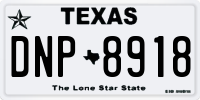 TX license plate DNP8918
