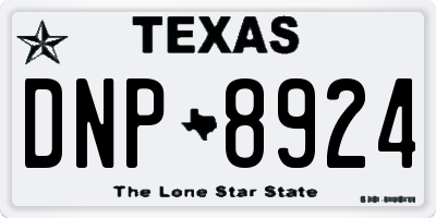 TX license plate DNP8924