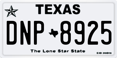 TX license plate DNP8925