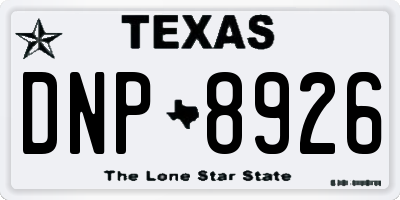 TX license plate DNP8926