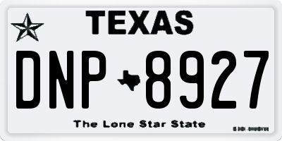 TX license plate DNP8927