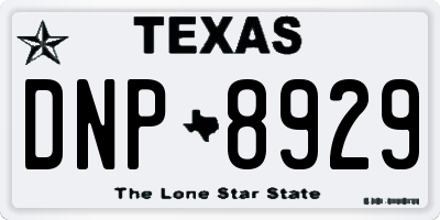 TX license plate DNP8929